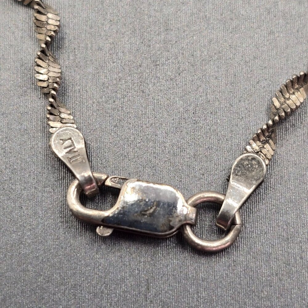 VTG HAN Sterling Silver Twisted Chain Necklace 18" 925 Italy Designer 2mm - Picture 4 of 9